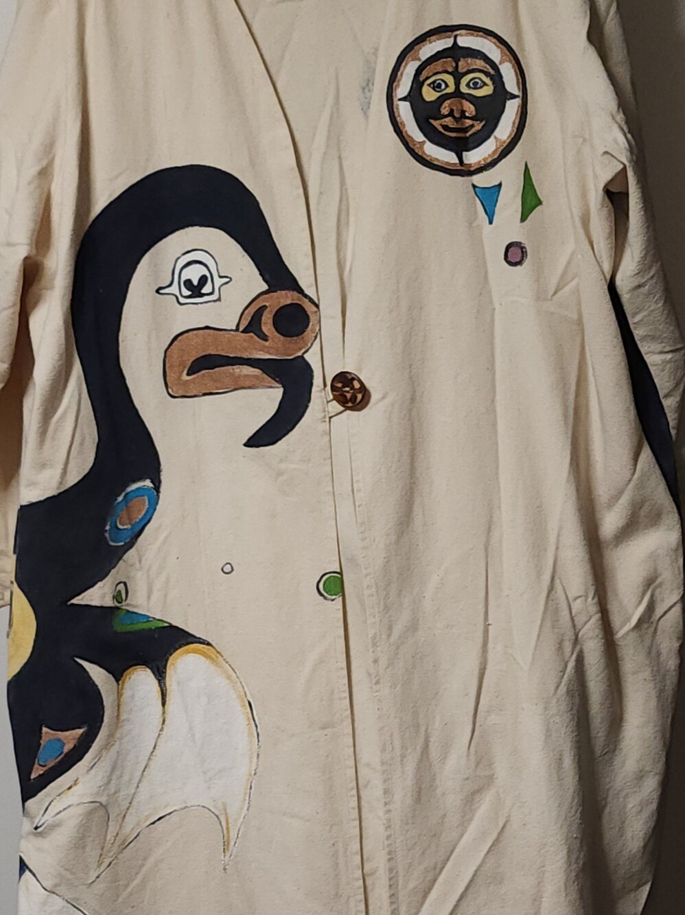 DβAngelo Designs Hand Painted Indigenous Totem Canvas Wearable Art Robe 20/20